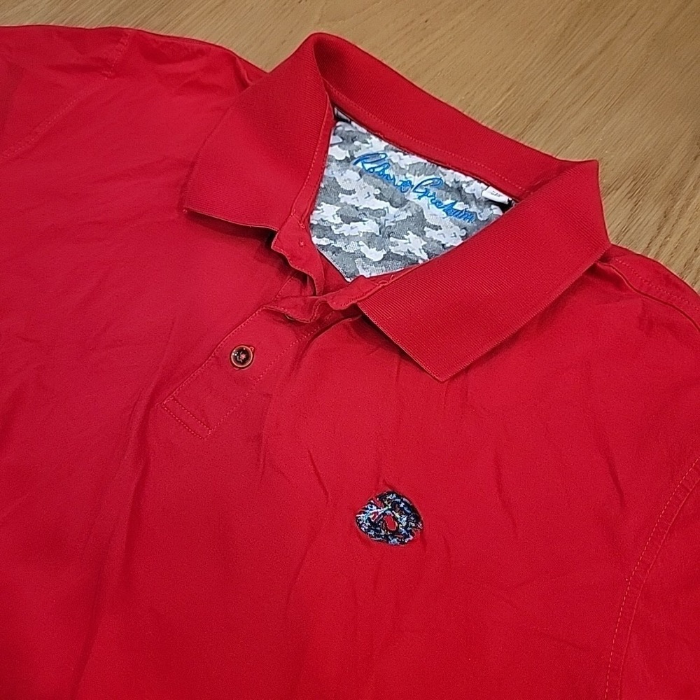 Robert Graham Classic Fit Men's Short Sleeve Polo Shirt Size 2XL Red Skull